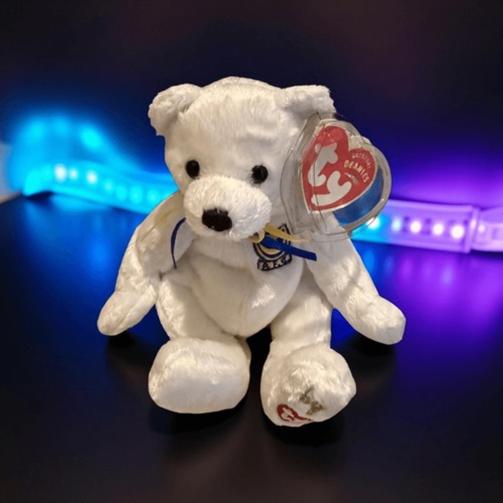 TY Beanie Baby PFC the Bear Portsmouth‎ Football Club Exclusive, Retired w/case